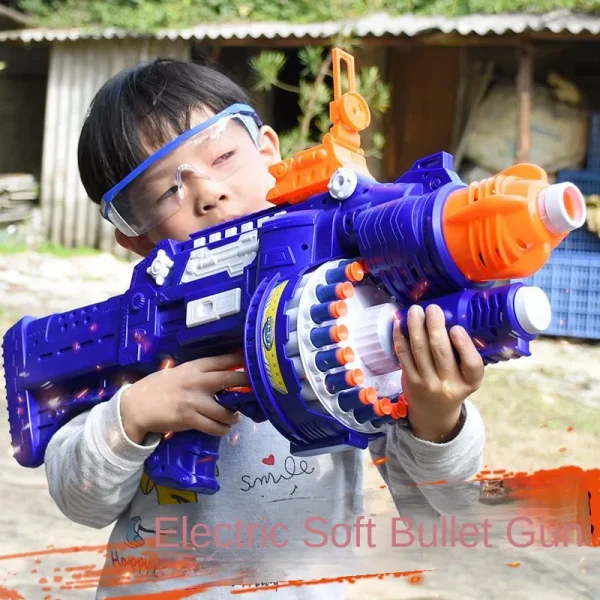 Electric multi-shot toy gun for children, soft bullet pistol, suitable for boys, Gatling-style, large child toy gift