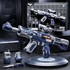 Children's electric sound and light toy gun with magnetic assembly, versatile shapes, sound effects, and rechargeable version